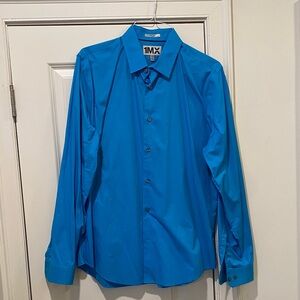 Cotton Vibrant Blue Dress Shirt
